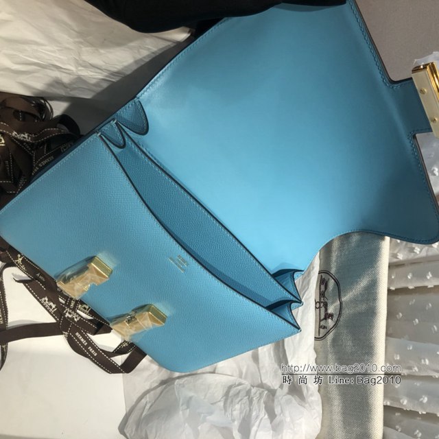 Hermes空姐包 愛馬仕Constance方胖子半手工 Epsom掌紋小牛進口皮 Hermes單肩斜挎包  tdh2109